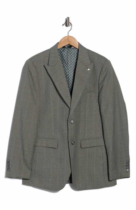 T.R. PREMIUM Slim Fit Plaid Stretch Sport Coat