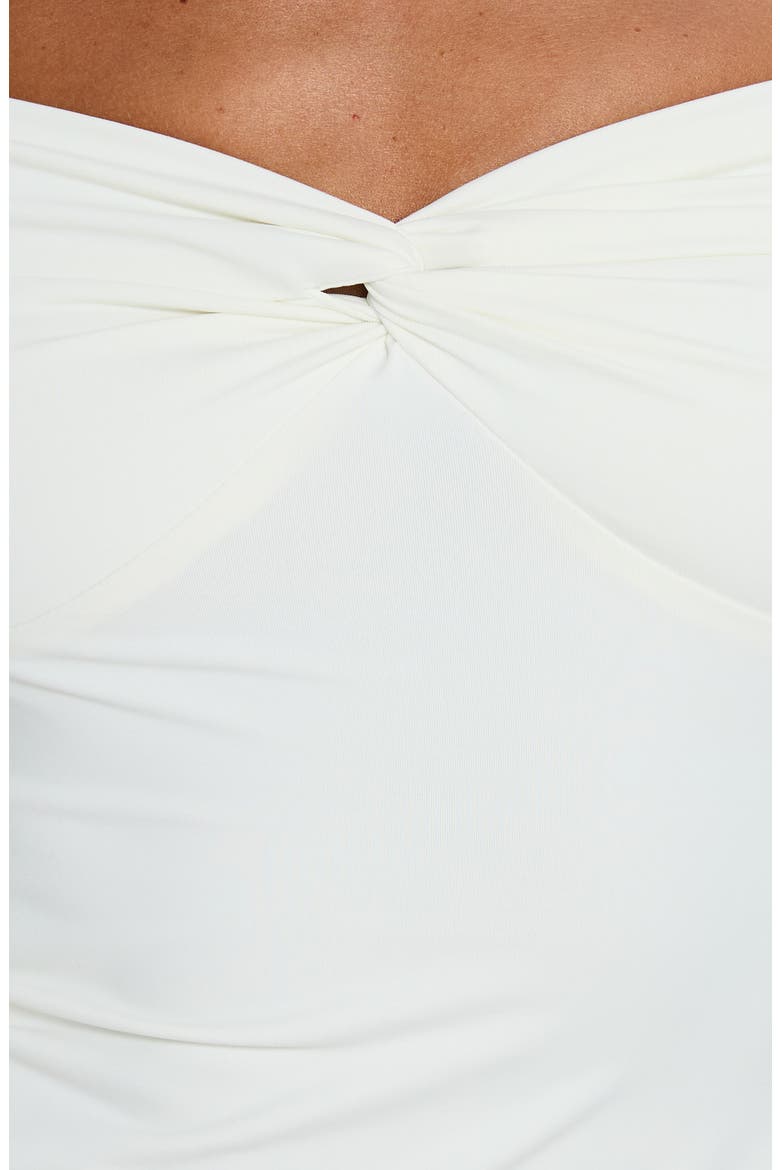 Maxeina Twist Off the Shoulder Crop Top, Alternate, color, WHITE