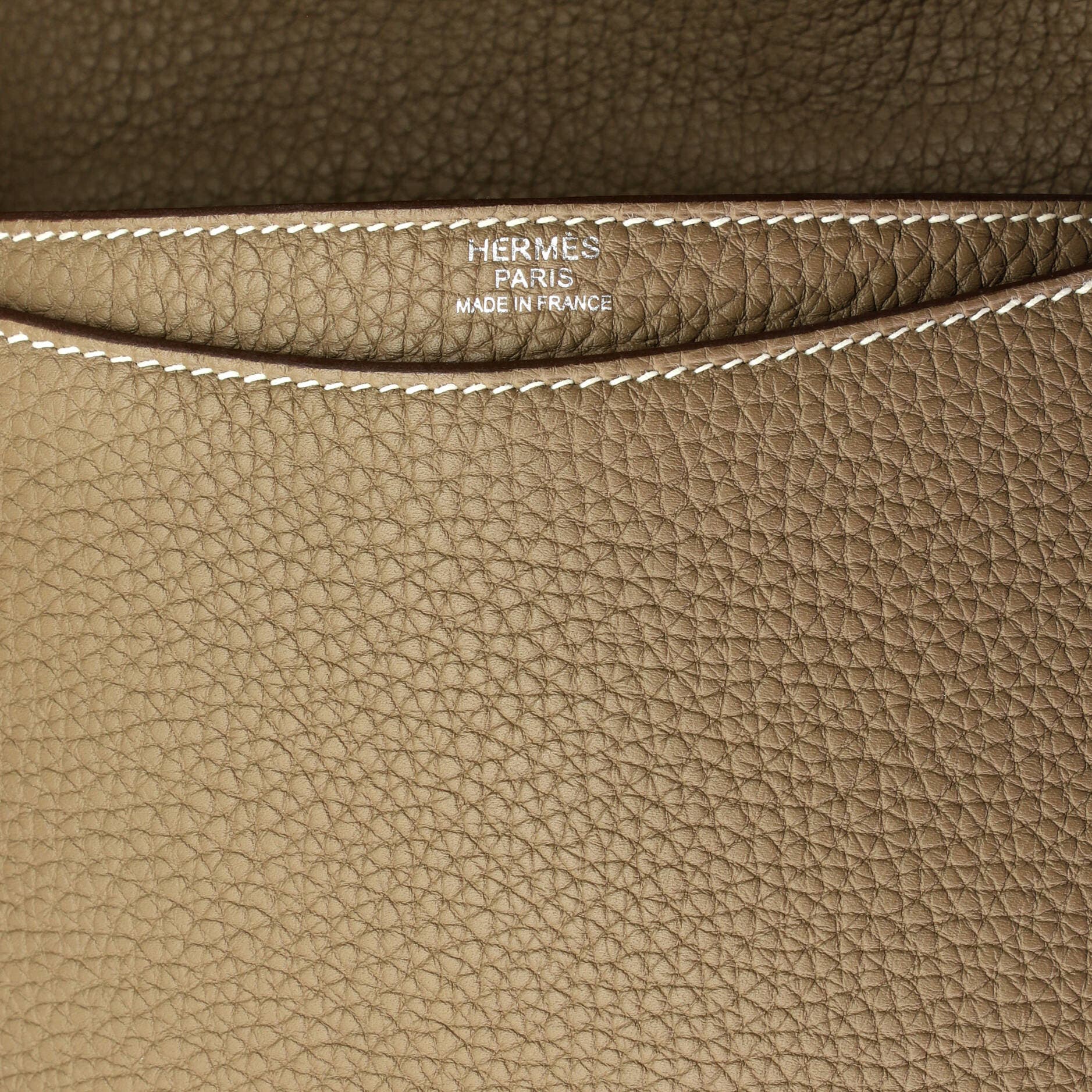 Pre-Owned Hermes Steve Light Junior Messenger Bag Togo, Alternate, color, Etoupe