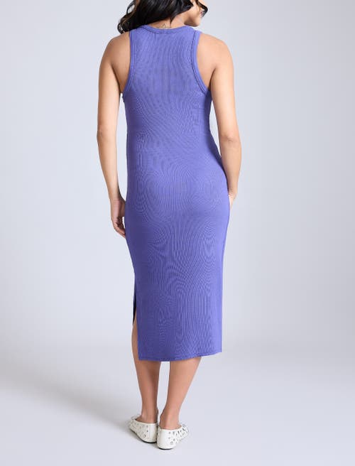 Motherhood Maternity Crew Neck Sleeveless Racerback Maternity Midi Dress In Skipper Blue