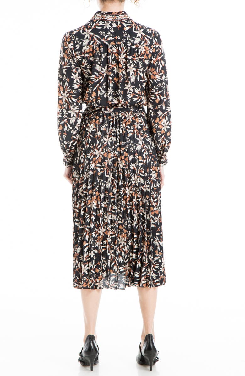 MAX STUDIO Long Sleeve Pleated Shirtdress, Alternate, color, 