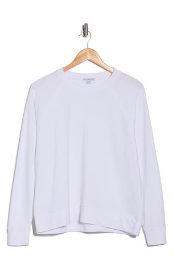 James Perse Cotton French Terry Relaxed Sweater In Blue