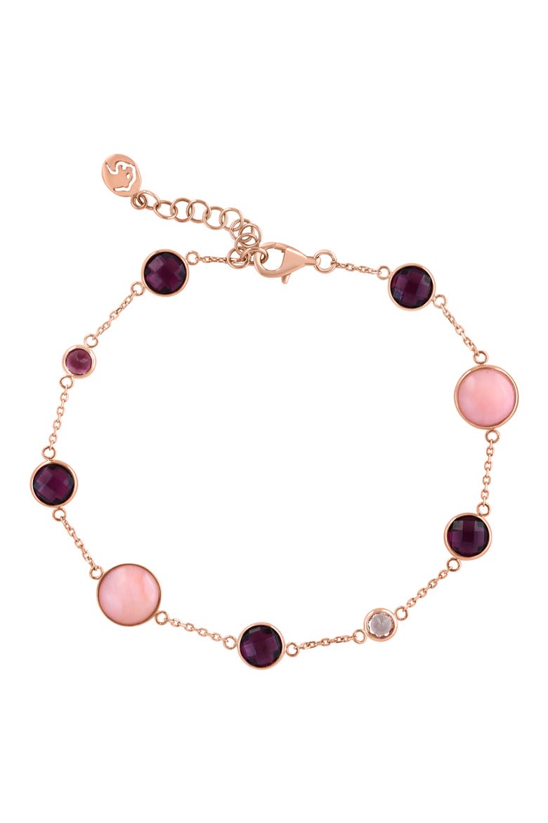 14k Rose Gold Rhodolite Garnet & Tourmaline Bracelet, Main, color, MULTI