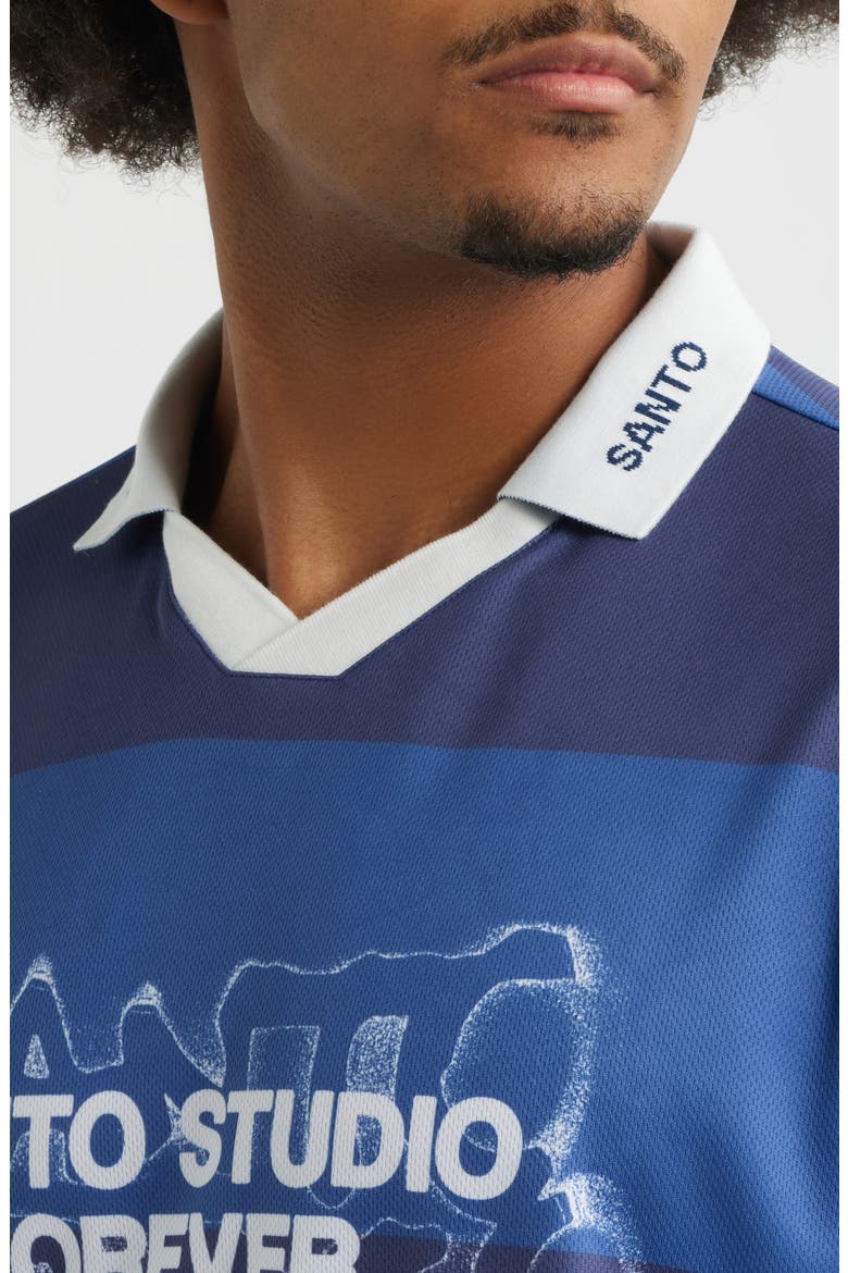 Forever Santo Johnny Collar Short Sleeve Club Jersey, Alternate, color, NAVY
