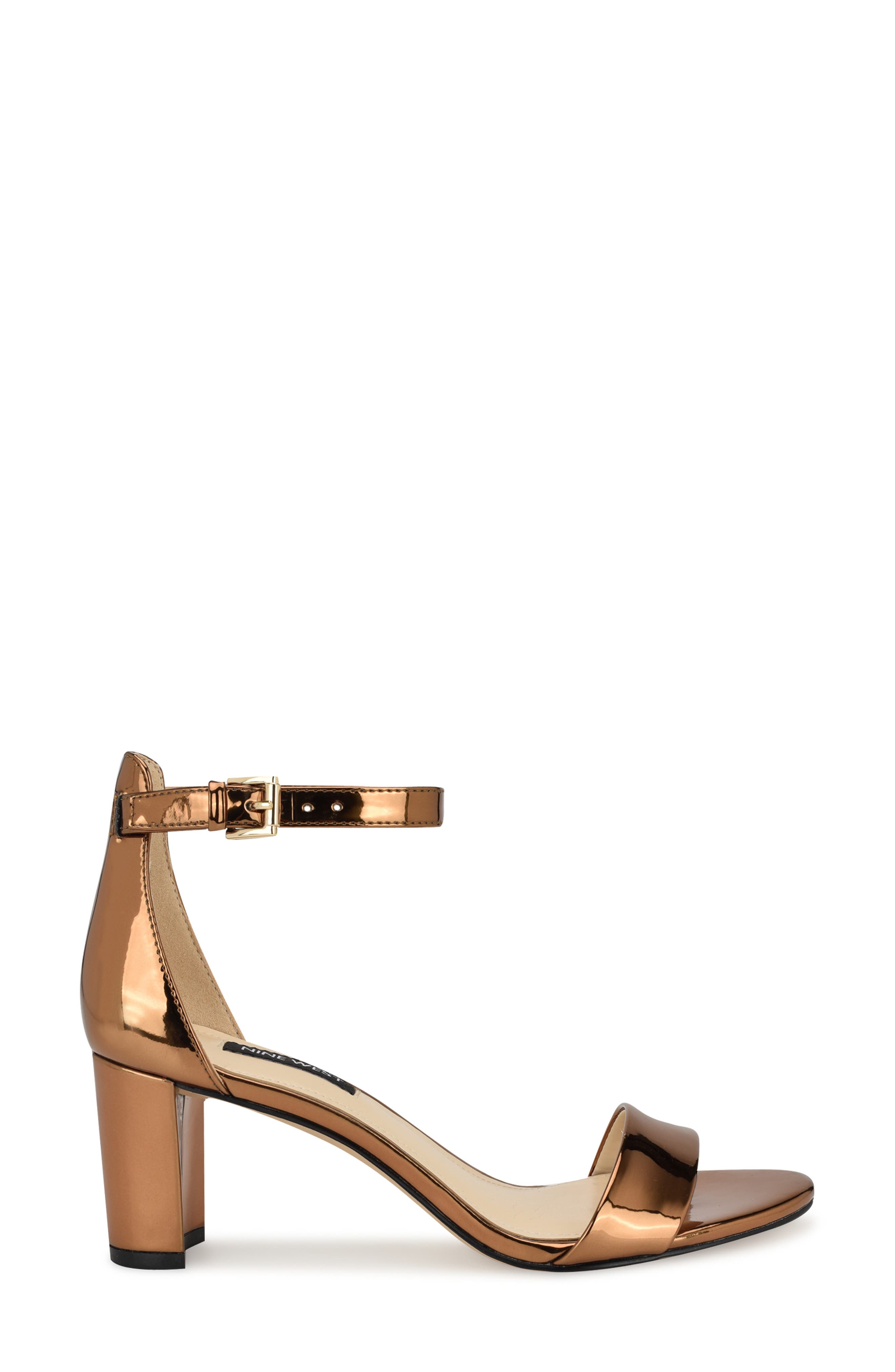 Nine West Pruce Ankle Strap Sandal, Alternate, color, Bronze
