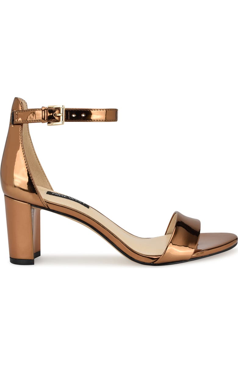 Nine West Pruce Ankle Strap Sandal, Alternate, color, Bronze