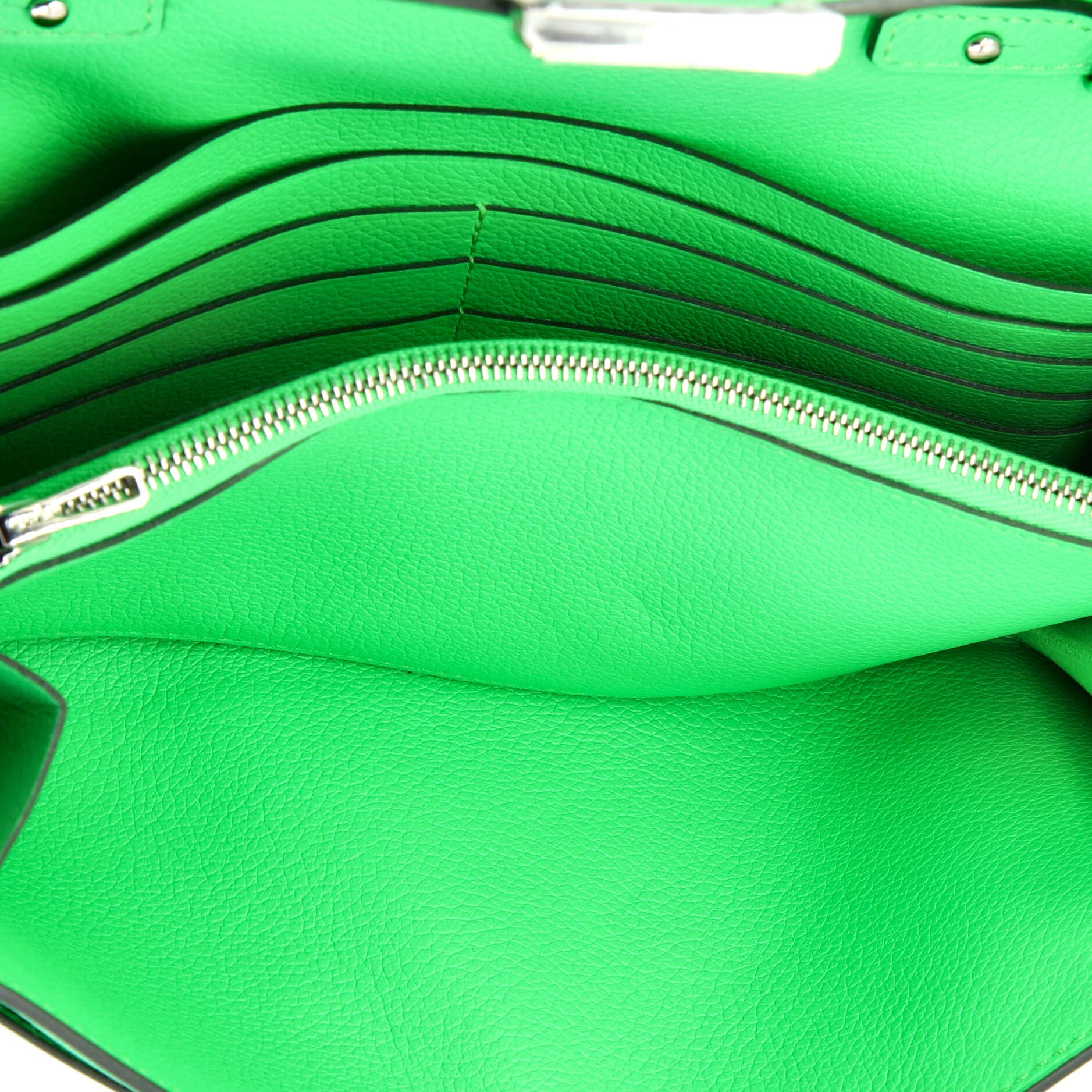 Pre-Owned Hermes Cavale Constance To Go Wallet Evercolor, Alternate, color, Vert Comics