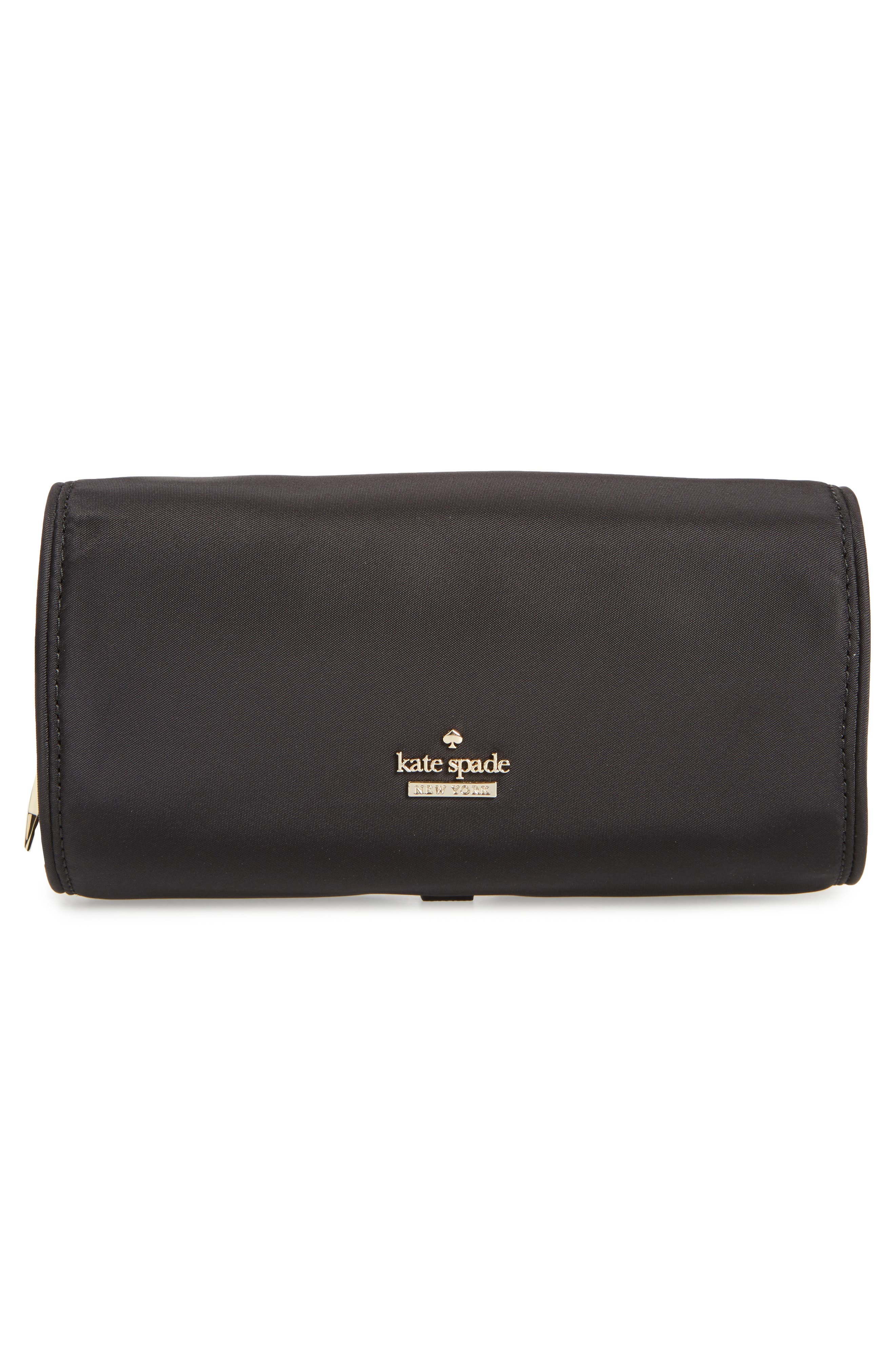Kate Spade New York classic nylon jewelry roll, Alternate, color, 