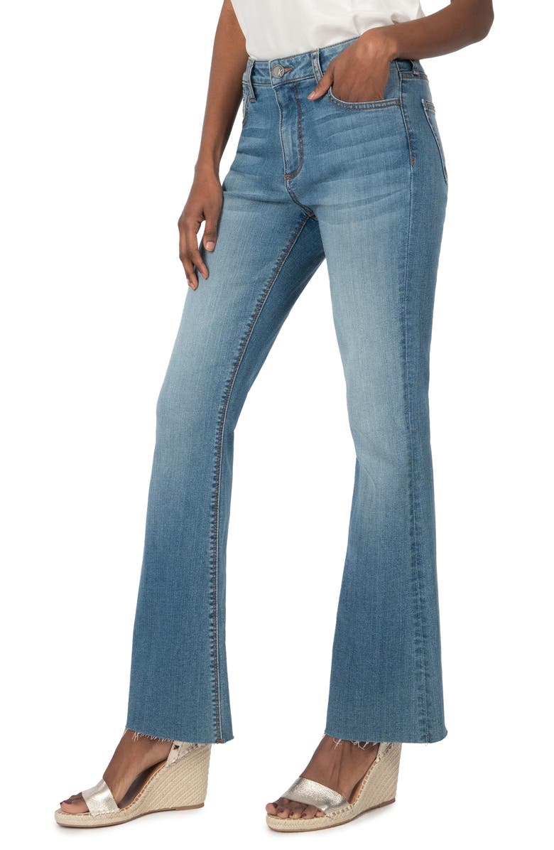 KUT from the Kloth Stella High Waist Fray Hem Flare Jeans, Alternate, color,