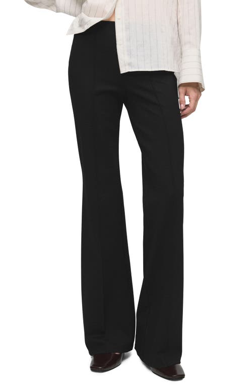Mango Seamed Detail Flare Leggings In Black