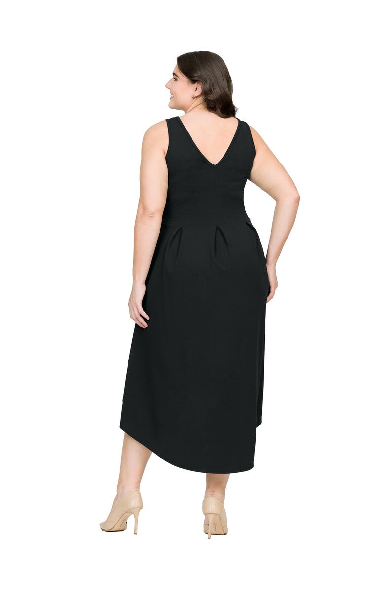 24seven Comfort Apparel High Low Party Dress with Pockets, Alternate, color, Black