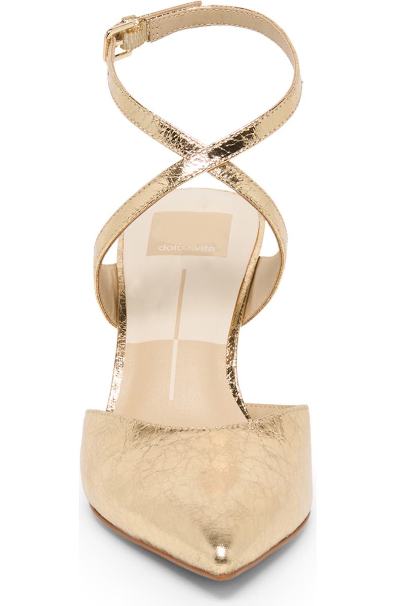 Dolce Vita Eliora Pointed Toe Ankle Strap Pump, Alternate, color, Gold Stella