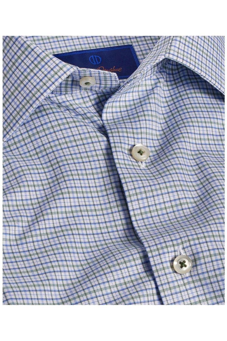 Trim Fit Check Cotton Twill Dress Shirt, Alternate, color, GRASS/ BLUE