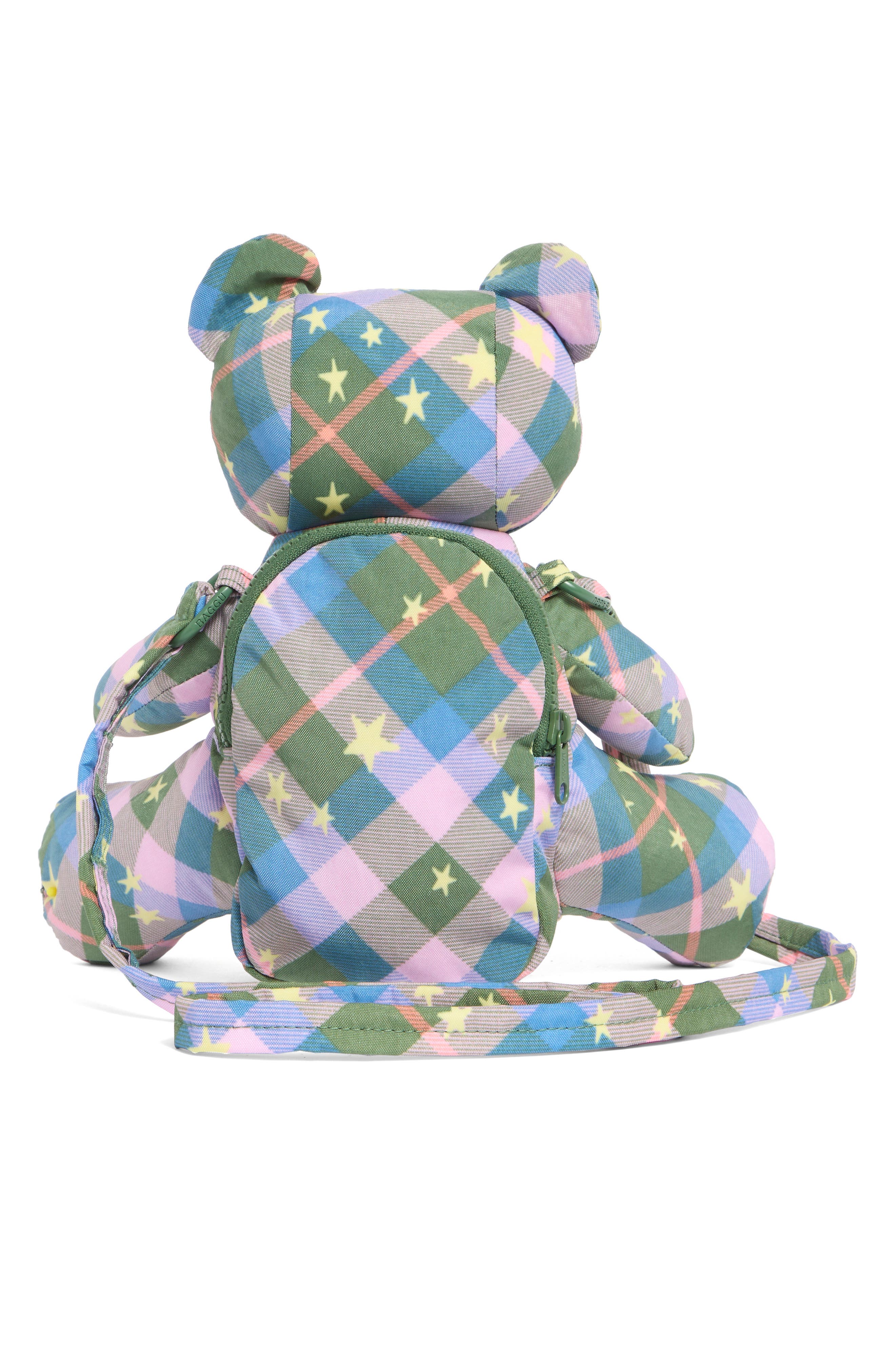 Bear Bag, Alternate, color, GREEN STAR PLAID