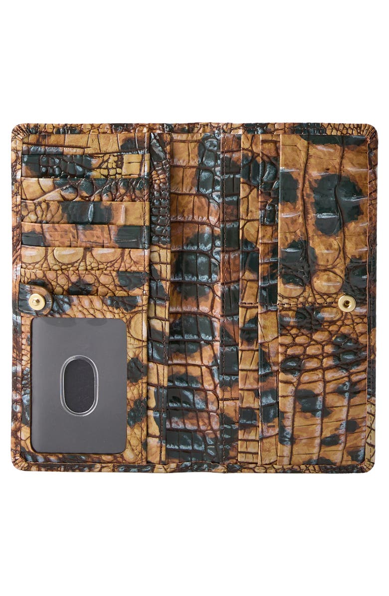 Brahmin Ady Croc Embossed Leather Wallet, Alternate, color, Golden Lynx