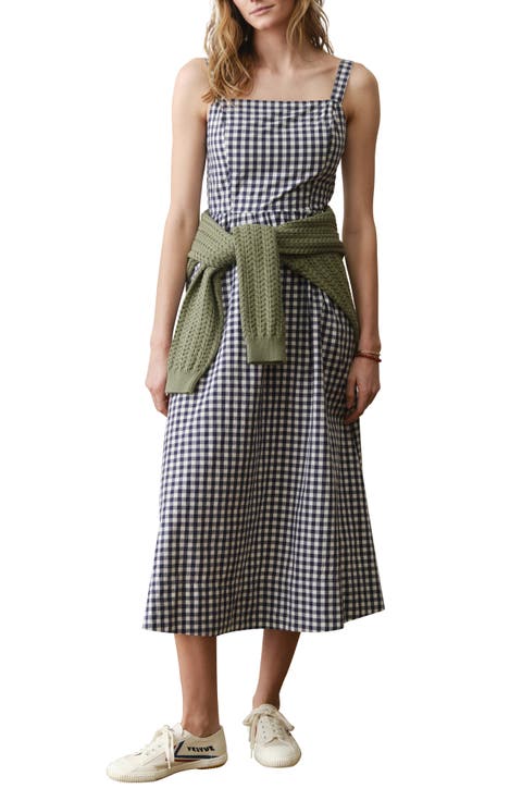 Demi Gingham Pima Cotton Poplin Midi Dress