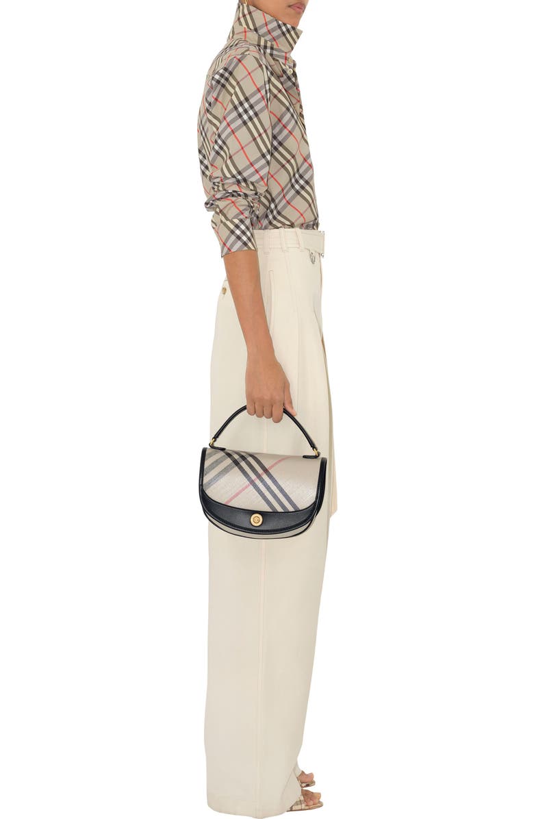 Burberry Highlands Coated Canvas & Leather Top Handle Bag, Alternate, color,