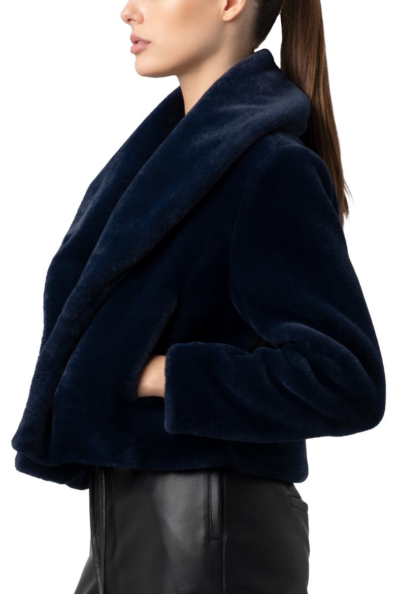 Shawl Collar Faux Fur Jacket, Alternate, color, FROST BITE