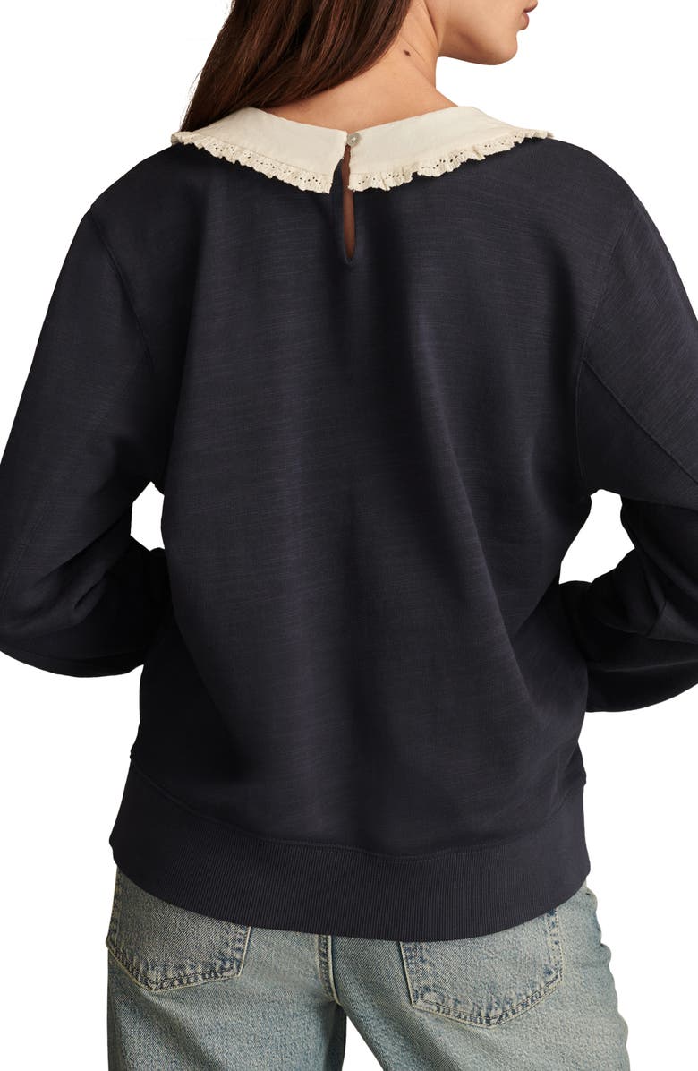 Lucky Brand Peter Pan Collar Cotton Graphic Sweatshirt, Alternate, color, 