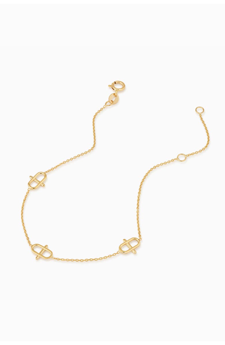 Oradina 14K Gold Harmony Station Bracelet, Alternate, color, Yellow Gold