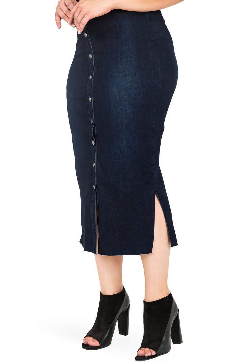Elain Denim Pencil Skirt, Alternate, color, BLUE