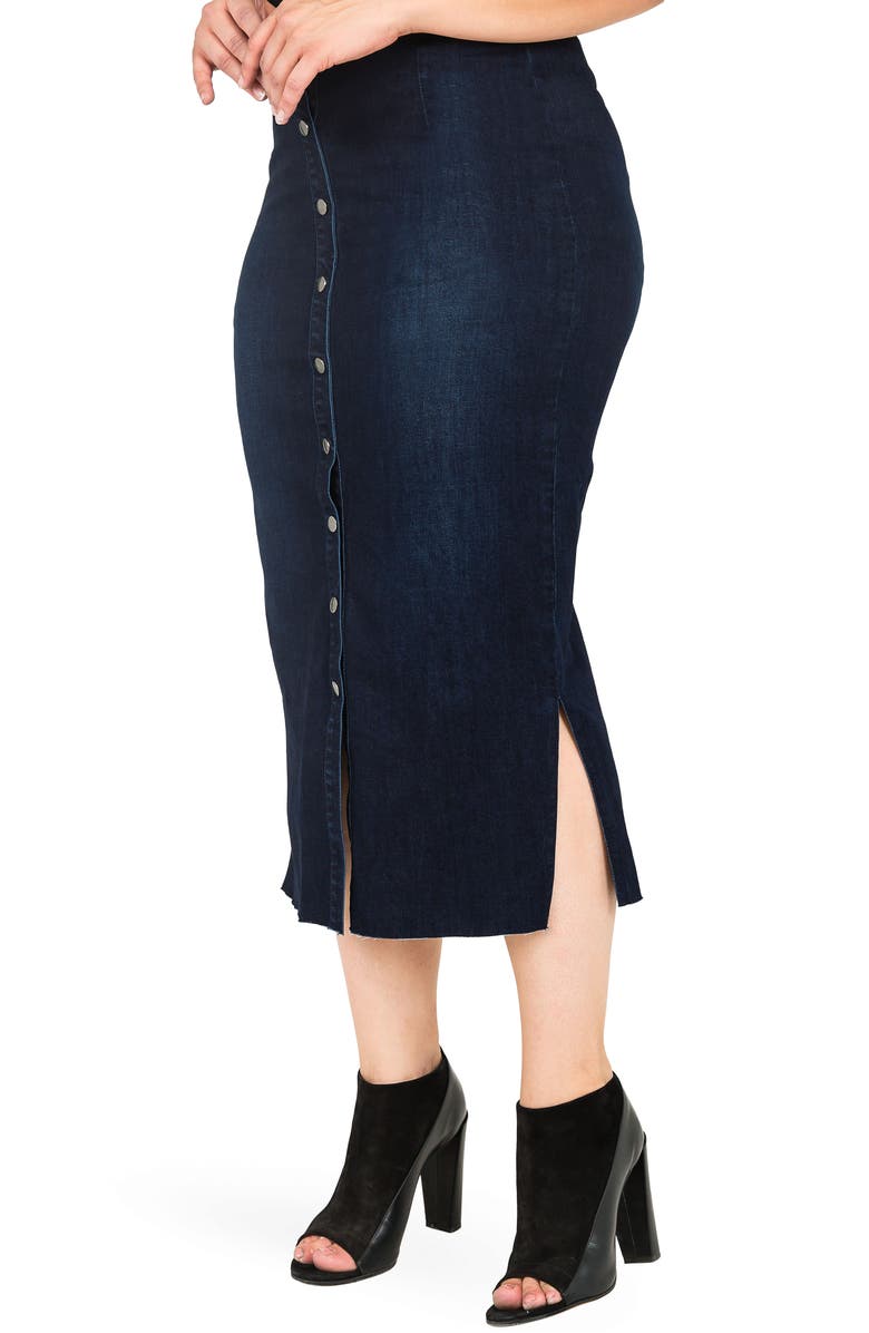 Standards & Practices Elain Denim Pencil Skirt, Alternate, color, Blue