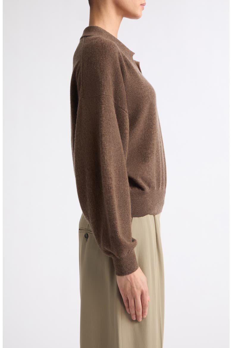 Katriel Cashmere Polo Sweater, Alternate, color, DARK TRUFFLE