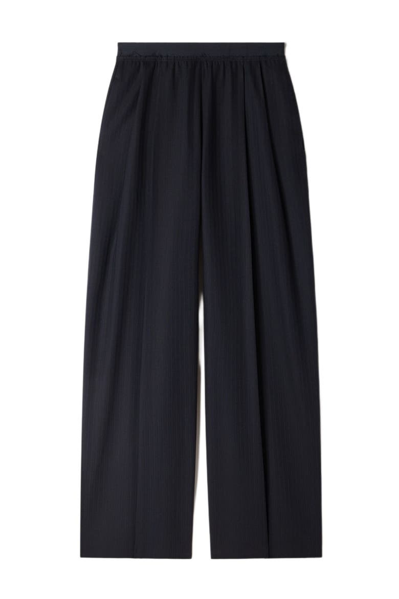 Striped wool trousers, Alternate, color, Navy blue
