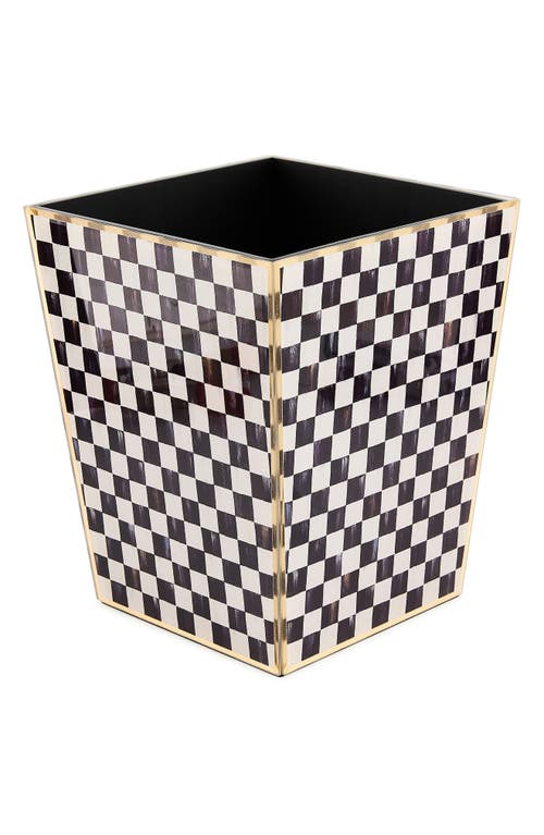 Mackenzie-childs Mackenzie Childs Courtly Check Glass Waste Bin In Black