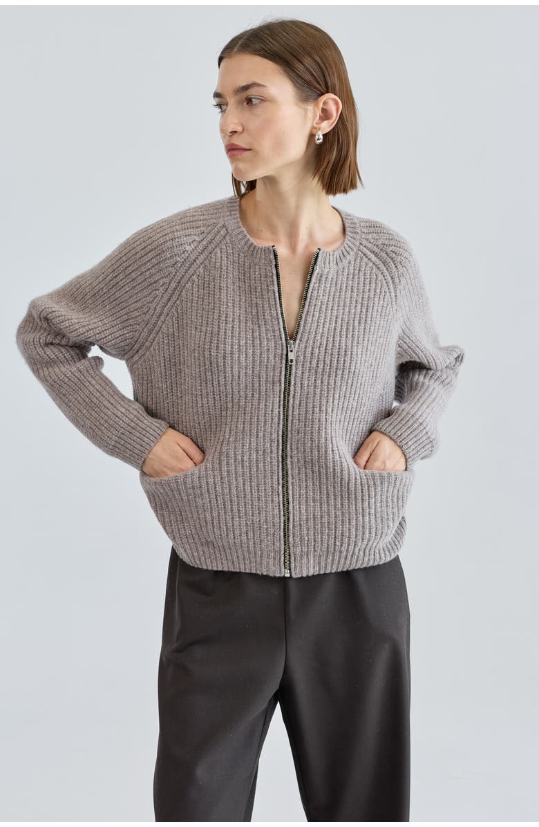Almina Concept Knit Zip Up Cardigan, Main, color, 