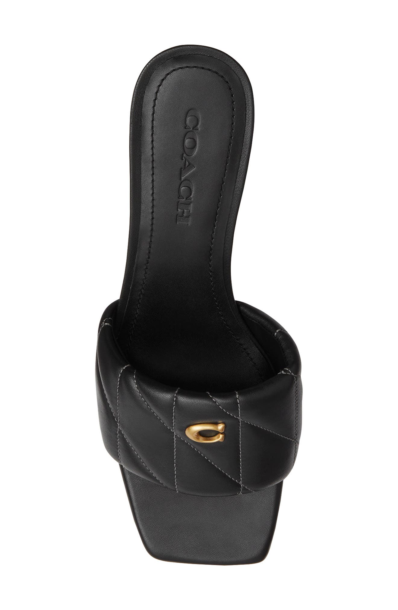 COACH Quilted Leather Block Heel Sandal, Alternate, color, 