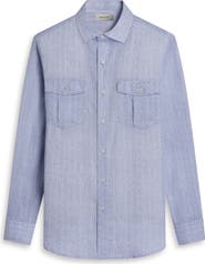Bugatchi Jasper Linen Blend Button-Up Shirt