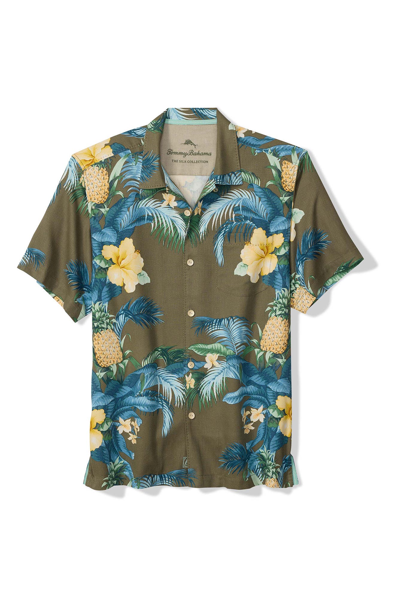 Tommy Bahama Pineapple Petals Floral Silk Camp Shirt