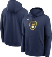 Nike Men's Nike Navy Milwaukee Brewers Logo Club Fleece Pullover Hoodie