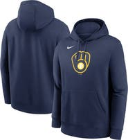 Nike Men's Nike Navy Milwaukee Brewers Logo Club Fleece Pullover Hoodie