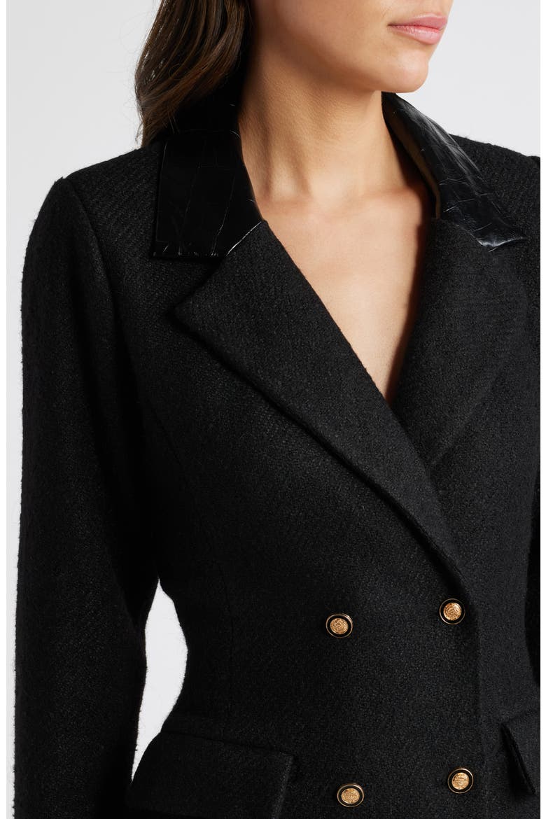 Alessia Double Breasted Long Sleeve Blazer Minidress, Alternate, color, BLACK