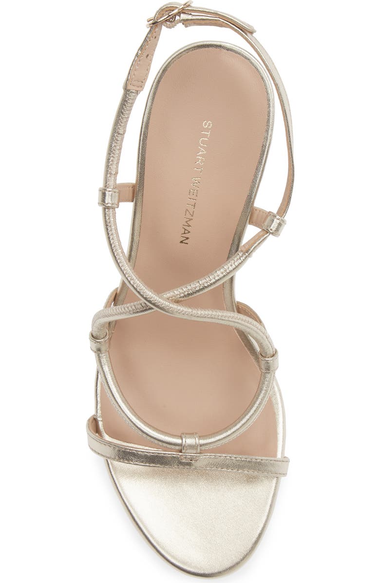 Stuart Weitzman Nilla 75 Block Sandal, Alternate, color, Platino