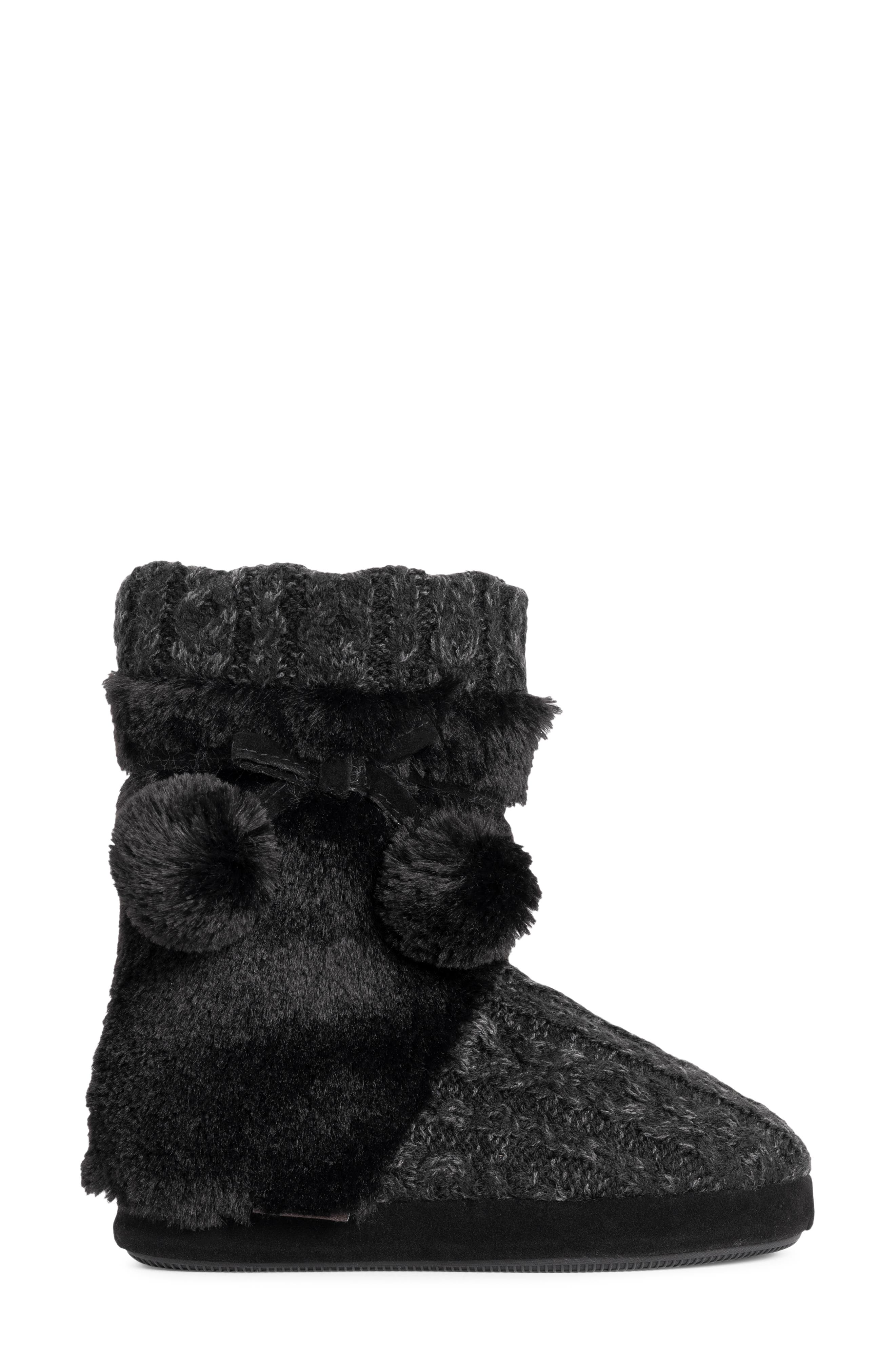 MUK LUKS Delanie Faux Fur Pompom Knit Boot, Alternate, color, 