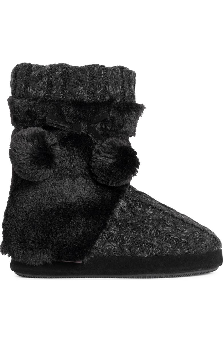 MUK LUKS Delanie Faux Fur Pompom Knit Boot, Alternate, color,
