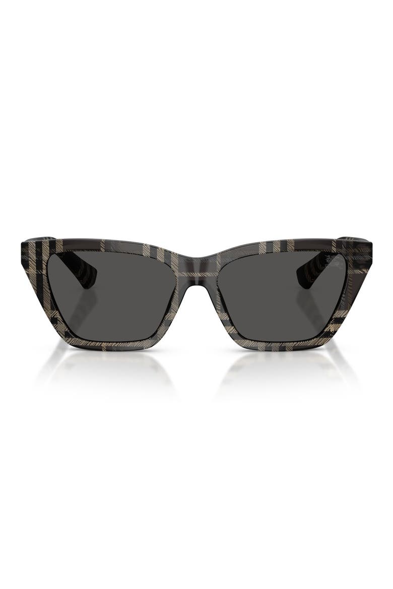 54mm Cat Eye Sunglasses, Main, color, CHECK GREY / DARK GREY