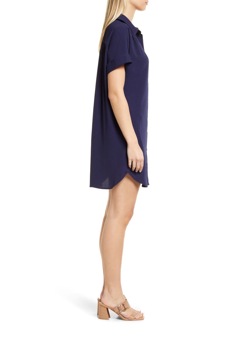 Short Sleeve Shirtdress, Alternate, color, NAVY PEACOAT