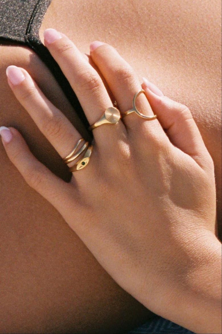 Breeze Double Ring, Alternate, color, Gold