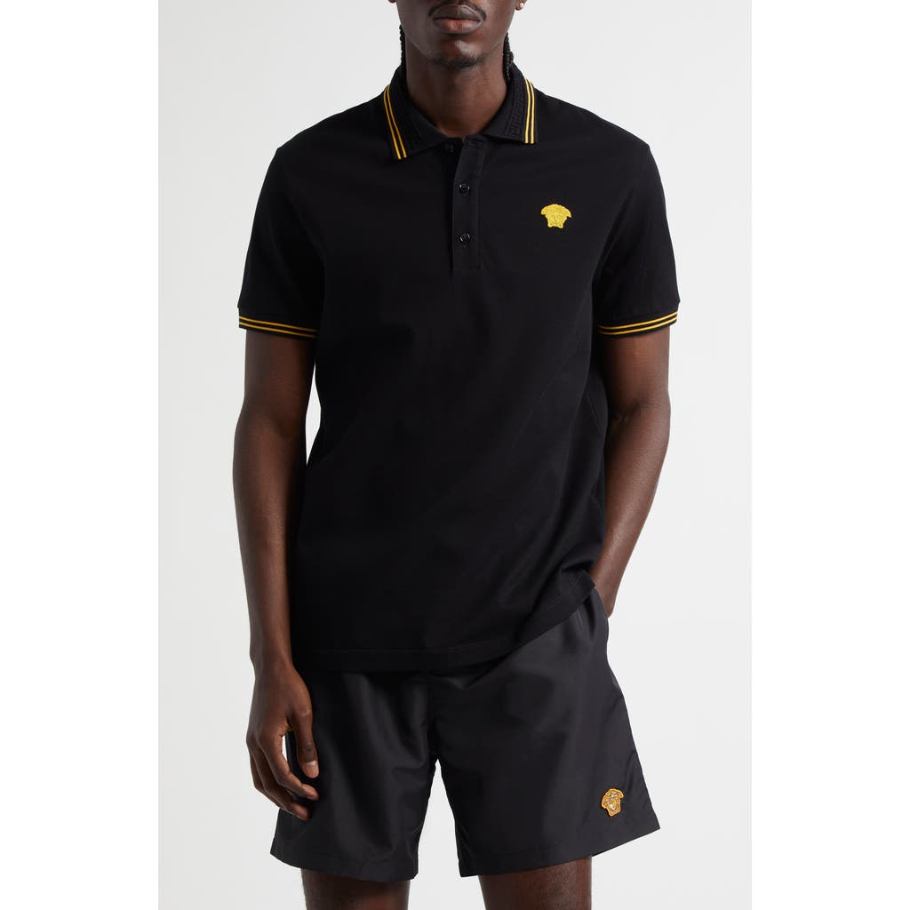 Versace Polo Shirt Men Color Black In Black