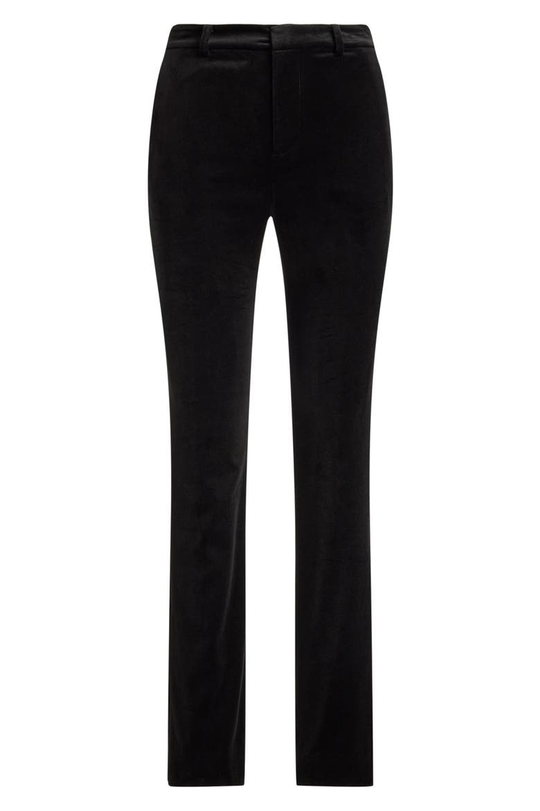 Soft Stretch Velvet High Waist Straight Leg Pants, Alternate, color, BLACK VELVET