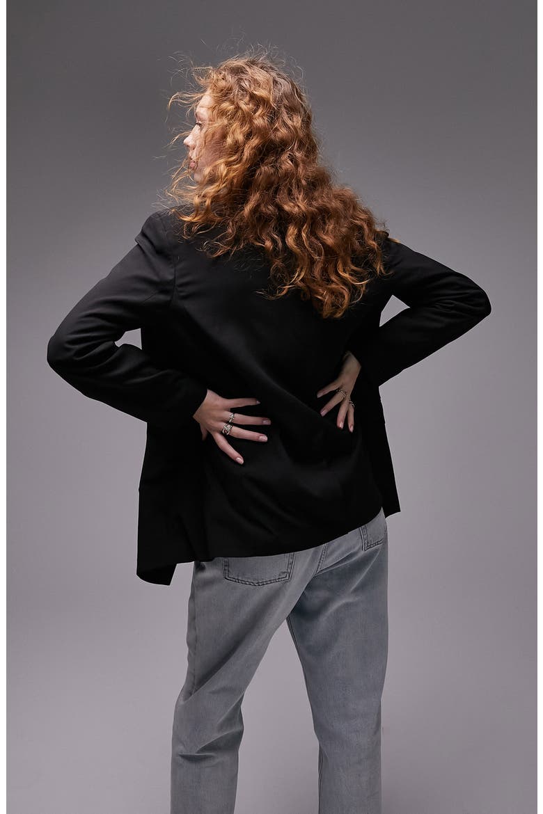 Oversize Double Breasted Blazer, Alternate, color, BLACK