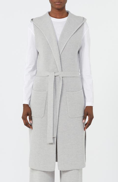 Badesse Tie Waist Hooded Sweater Vest