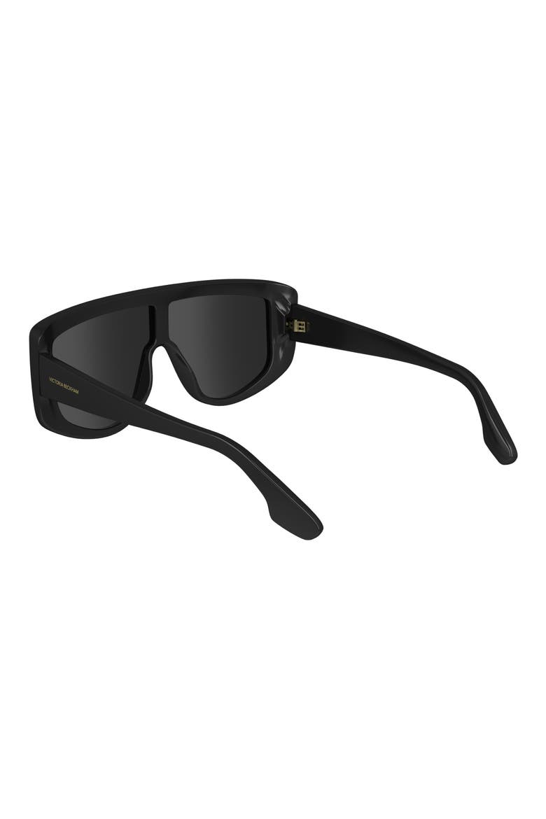 Denim 61mm Tea Cup Shield Sunglasses, Alternate, color, BLACK