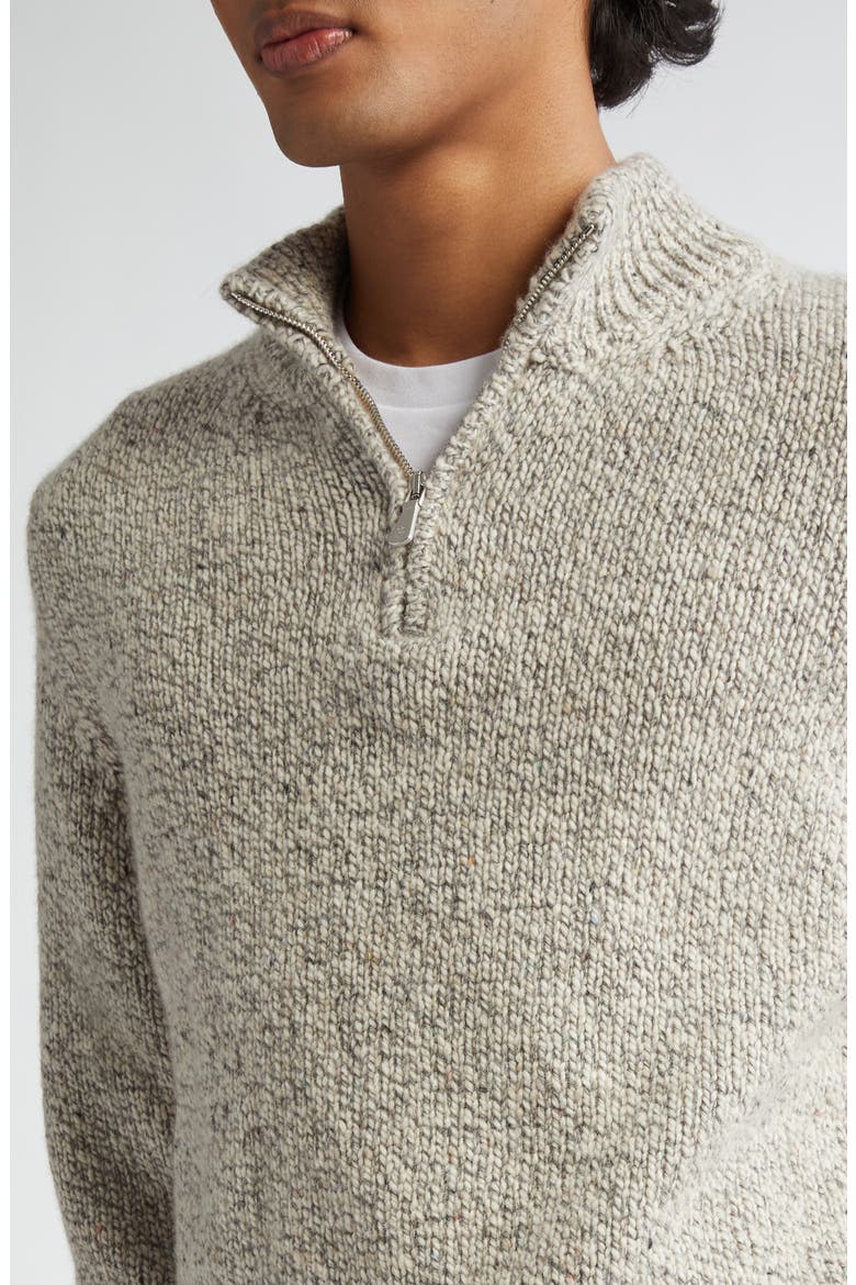 Donegal Cashmere Half Zip Pullover Sweater, Alternate, color, LIGHT GRAY MELANGE