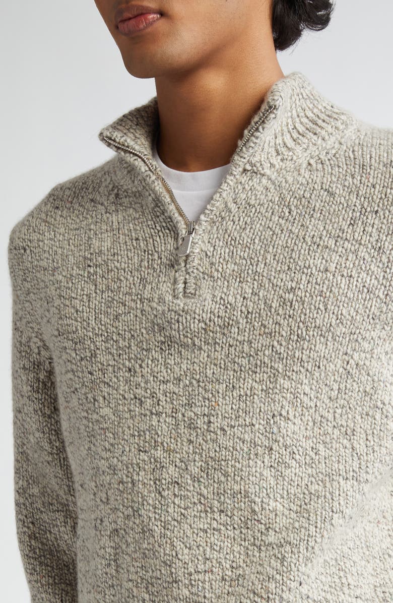 Eleventy Donegal Cashmere Half Zip Pullover Sweater, Alternate, color, 