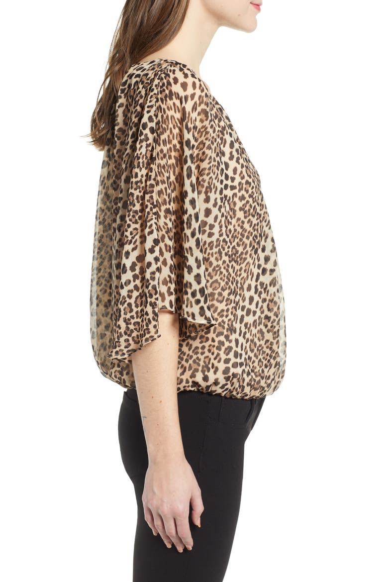 Leopard Print Blouse, Alternate, color, 060-RICH BLACK